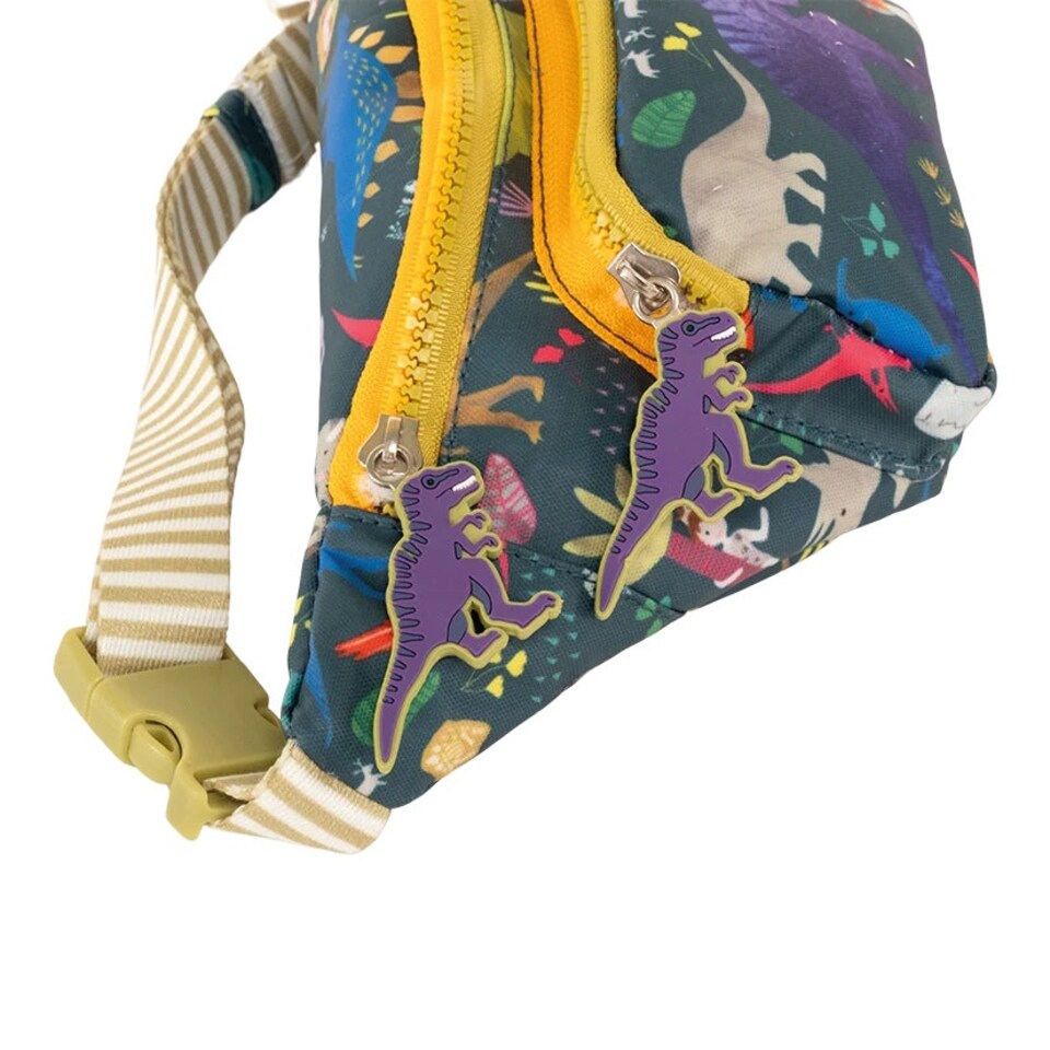 image 1 of Floss & Rock Children's Belt Bag- Dinosaur Multi