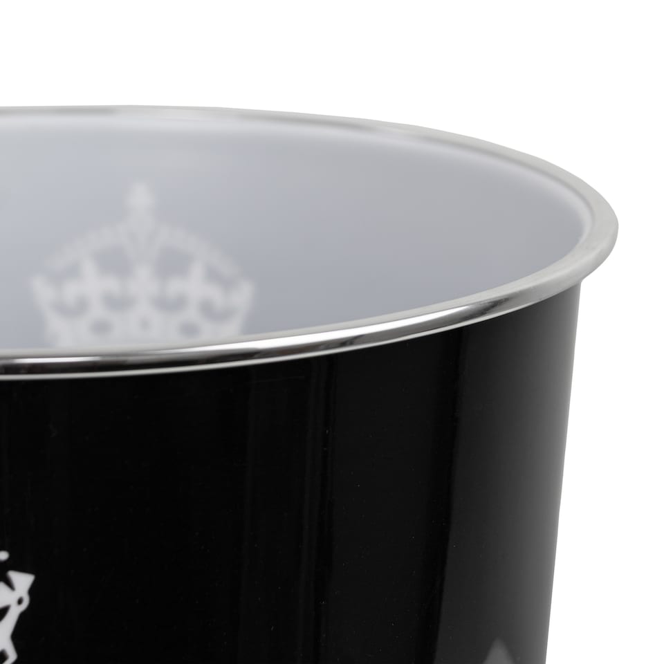 image 1 of JVL Onyx Round Waste Bin 7L Set of 2 Decorative Bathroom Bedroom Office Bin It