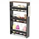 image 1 of COSTWAY 4-Tier Slim Storage Cart with Open Shelves Black Black