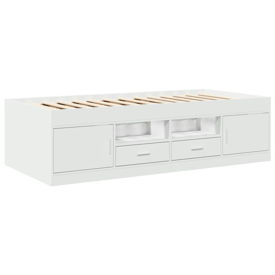 Daybed with Drawers White 90x200 cm Engineered Wood Tesco Groceries