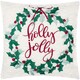 image 1 of furn. Holly Wreath Embroidered Polyester Filled Cushions Red | 45 cm x 45 cm