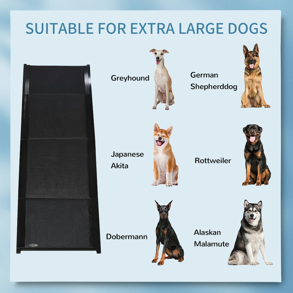 image 1 of PawHut Folding Dog Ramp for XL Dogs w/ Non-Slip Surface, Portable Car Pet Ramp