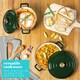 image 4 of Argon Tableware Round Cast Iron Casserole Dishes - 4.65L - Green - Pack of 2 | Green | Green | 2
