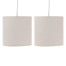 Set of 2 Natural Linen 15.5cm Table Lamp Shades | Brown | Small | 2