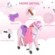 image 3 of HOMCOM Kids Walking Ride on Horse Toy Plush Walk Pony with Wheels Sound
