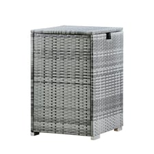 Teamson Home Wicker Gas Tank Table for Fire Pits for 20 lb Propane Tank Cover, Grey