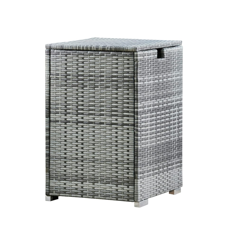 image 1 of Teamson Home Wicker Gas Tank Table for Fire Pits for 20 lb Propane Tank Cover, Grey