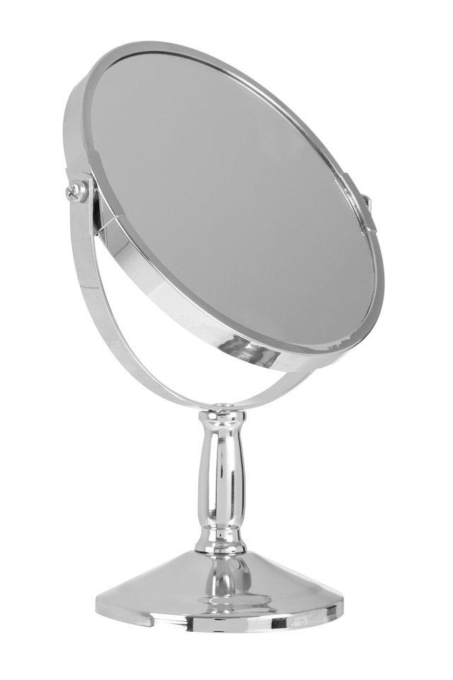 image 1 of Chrome Large Swivel Mirror | Silver