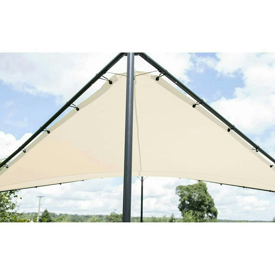 image 1 of Square Portable Steel Frame With Ivory Sail Shade 3.5m