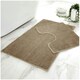image 1 of VELVETIO Shiny Sparkling Bath Set Anti Slip Pedestal Mat Bathroom Rugs Brown | Natural