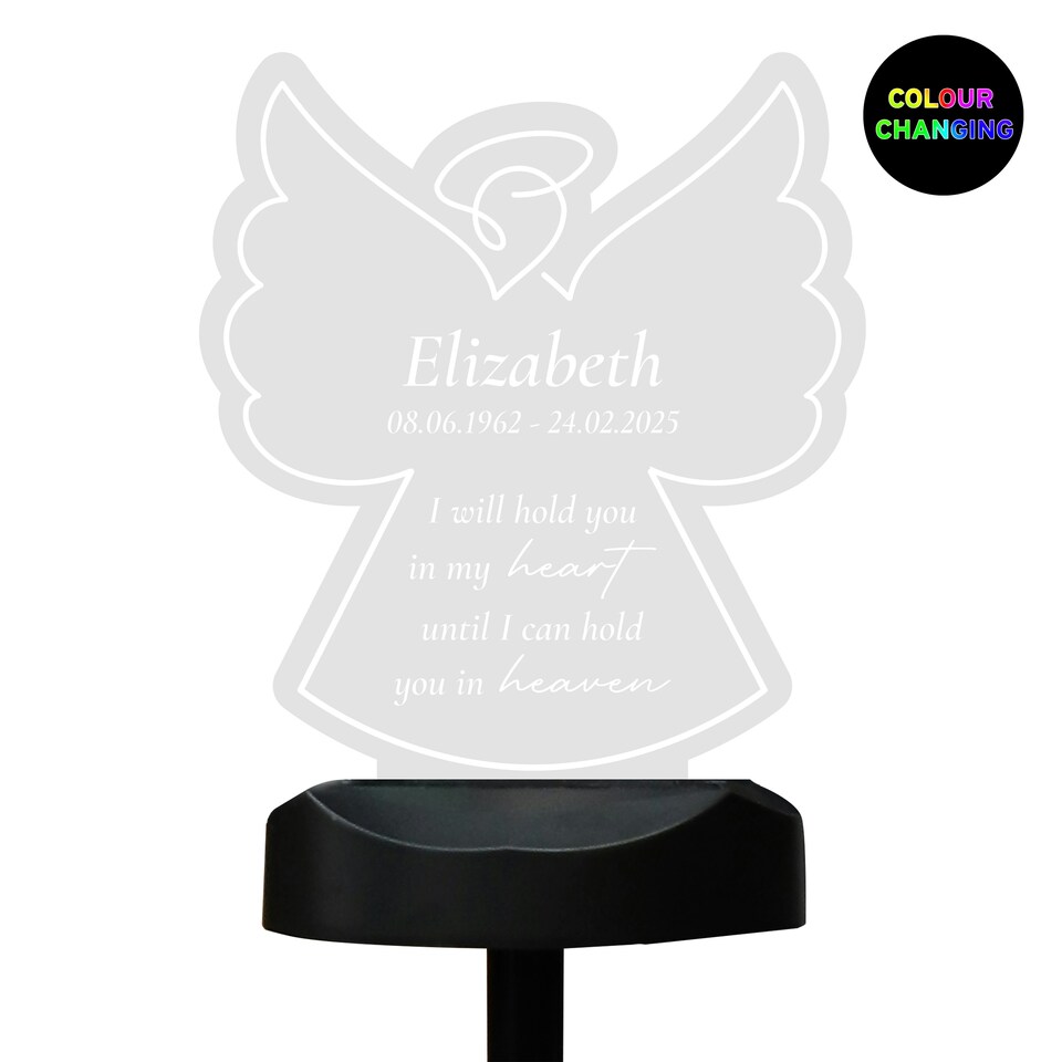 image 1 of Personalised Angel Memorial Outdoor Solar Light