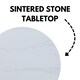 image 3 of Aspen Compact Round Dining Table - Durable Wood-Effect or Sintered Stone Top with Black Metal Pedestal Legs | White | White | Small | 1