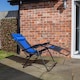 image 2 of Luxury Padded Multi Position Zero Gravity Garden Relaxer Chair Lounger in Blue & Black