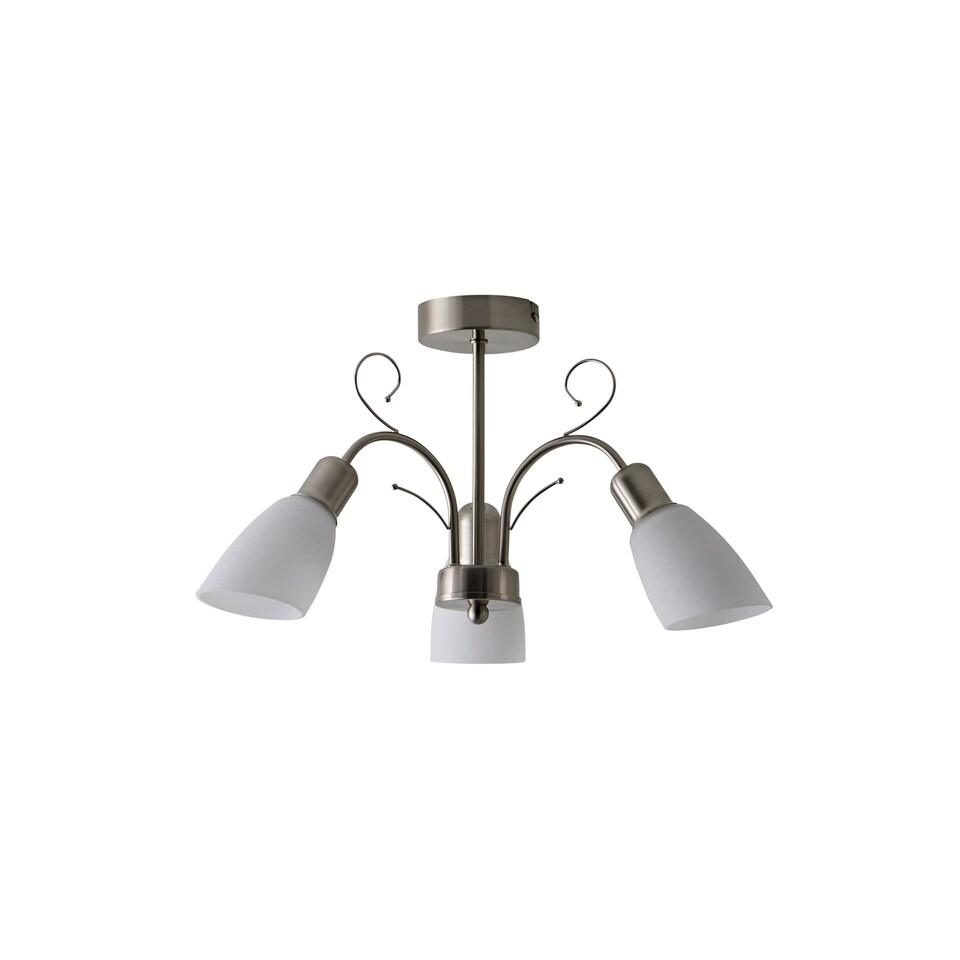 image 1 of ValueLights Newlyn 3 Way Brushed Chrome Ceiling Bar Light | Chrome