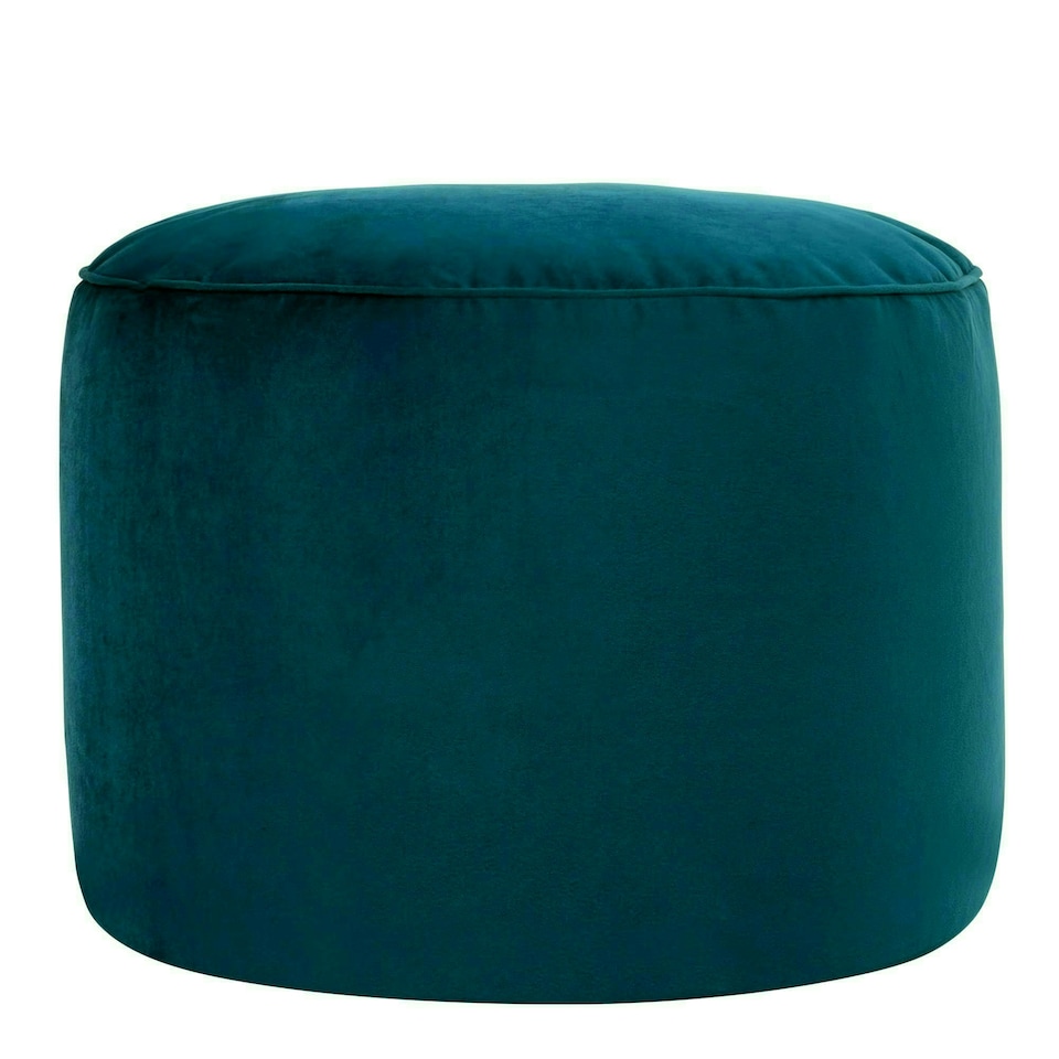 image 1 of icon Milano Velvet Bean Bag Pouffe Teal Green Large Velvet Footstools Green