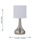 image 6 of Romana - Brushed Chrome Touch Operated Table Lamp with White Pleated Shade Silver | White