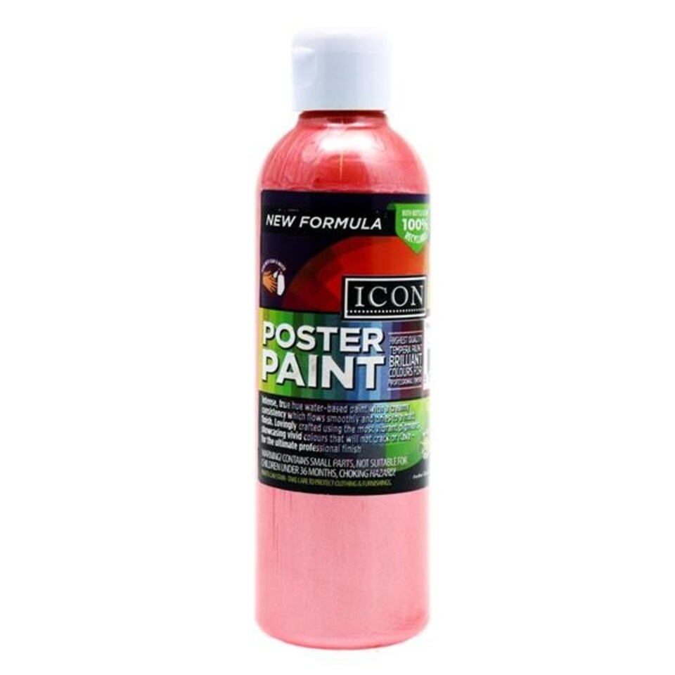 image 1 of 300ml Red Pearlescent Poster Paint by Icon Art