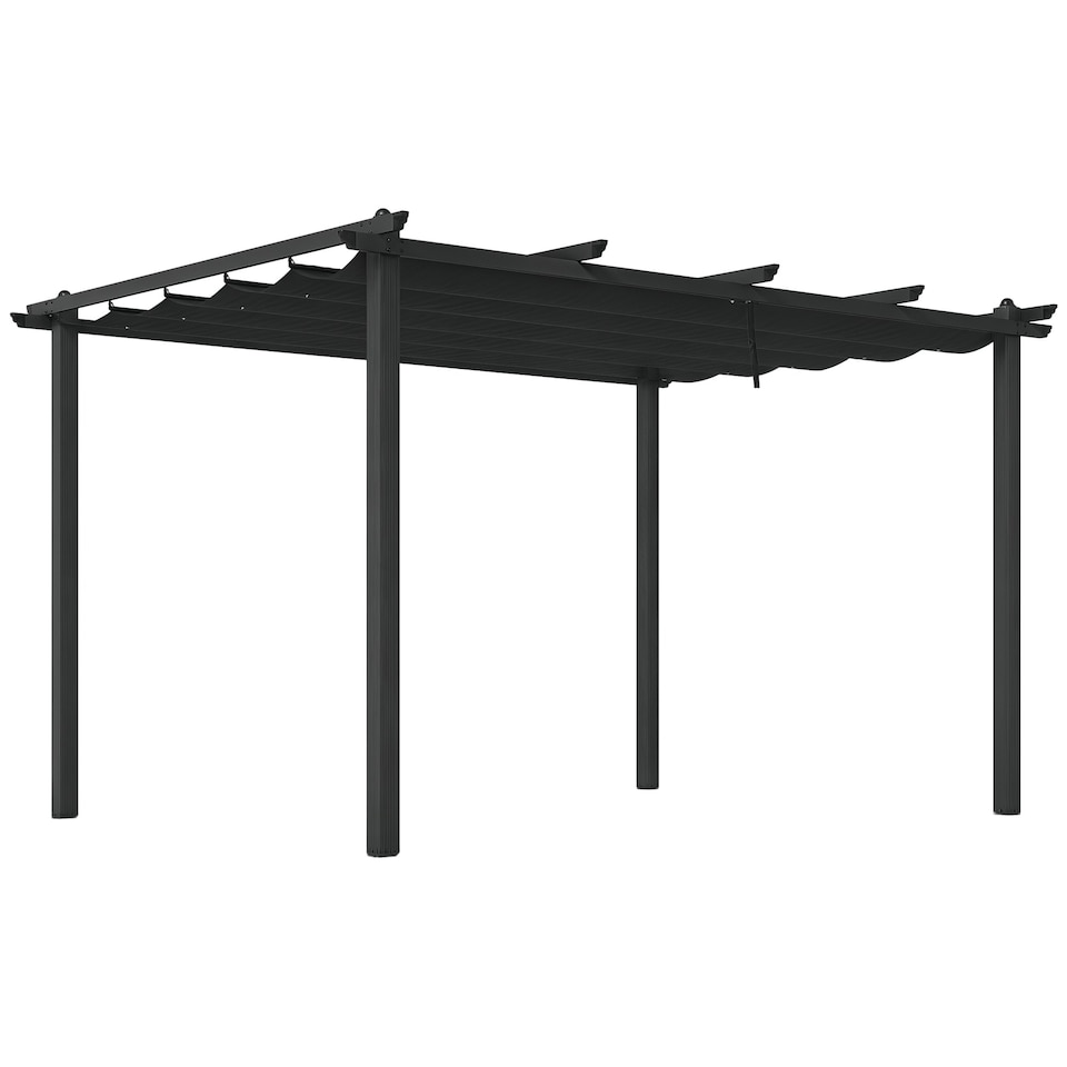 image 1 of Outsunny 3 x 4m Aluminium Pergola with Retractable Roof, Garden Gazebo Canopy