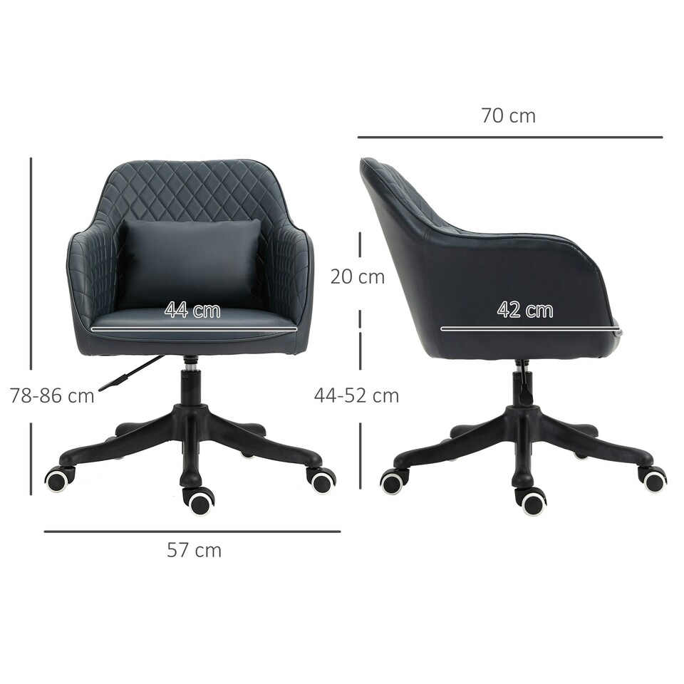 image 1 of Vinsetto Office Chair with Electric Vibration Massage Lumbar Pillow, Blue