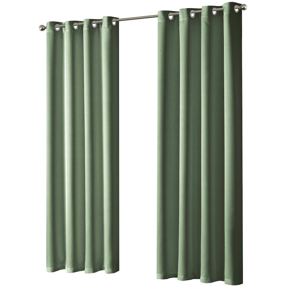 Blackout Curtains in Sage Green, 167cm x 183cm Green | Green