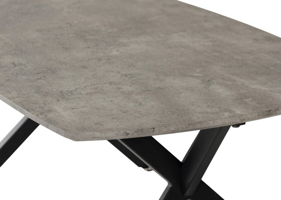 image 1 of Athens Oval Coffee Table - L60 x W100 x H45.5 cm - Concrete Effect - Black | Black