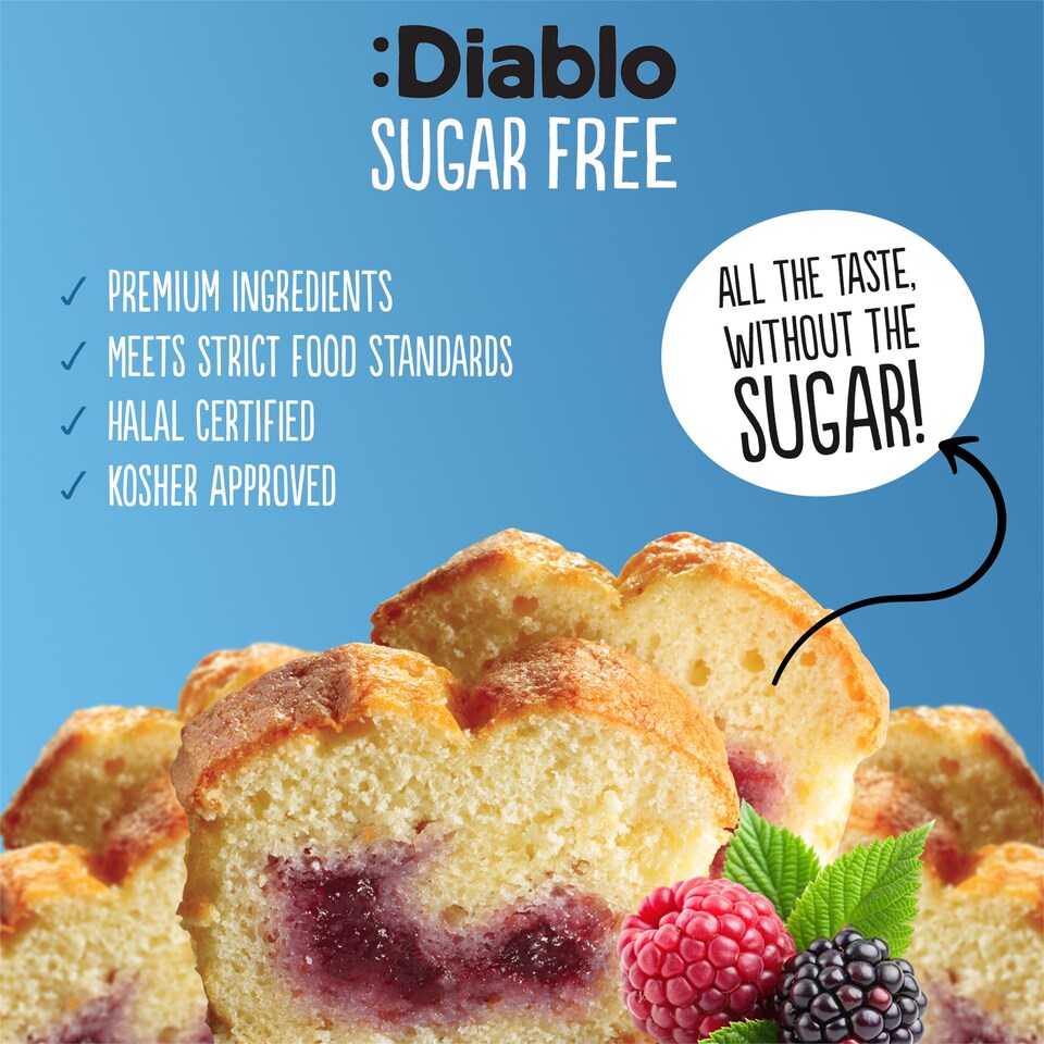 image 1 of Diablo No Added Sugar Forest Fruit Cake 450g 3 Pack