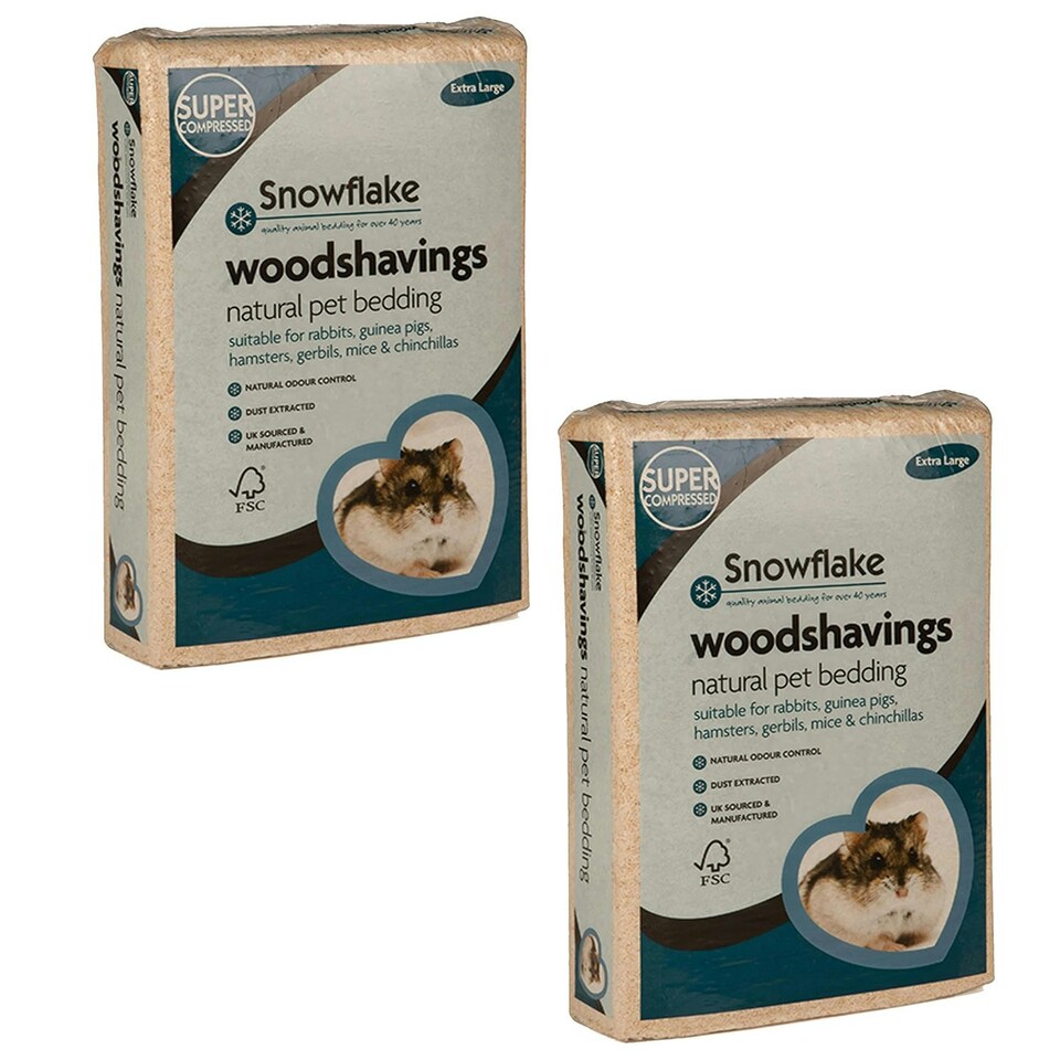 image 1 of 2 Bags Extra Large 7.5kg Animal Pet Bedding Wood Shavings With Odour Control Pet Bed For Hamsters