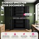 image 3 of Filing Cabinet Cosmo - 2 drawers, 5 adjustable shelves, 180 x 80 x 40 cm Black