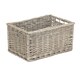 image 7 of Antique Wash Lined Open Wicker Storage Basket Brown | Brown | L