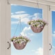 image 2 of HOMCOM Artificial Flowers in Basket Set of 2 with 75 Leaves and 15 Flowers | Purple | Purple