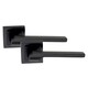 image 2 of Golden Grace 1 Set Sigma Design Door Handles on Square Rose in Matt Black Finish with 64mm Latches and Pair of 3" Ball Bearing Hinges | Black | 1 Set