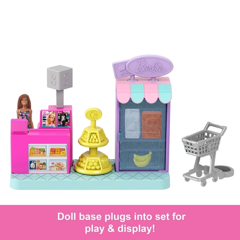 image 1 of Barbie Mini Land Doll Playset Grocery Store