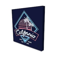 80's Style Vintage Retro California Slogan (Canvas Prints) 20cm x 15cm