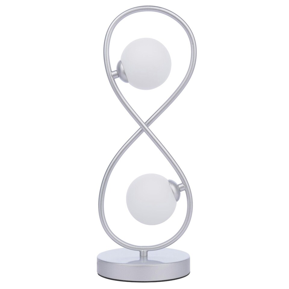 image 1 of Lena 2 Light Matte Silver Table Lamp Chrome