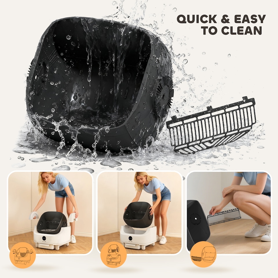 image 1 of PawHut Self Cleaning Cat Litter Tray with Integrated Security Protection