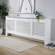image 2 of Extending Radiator Cover Adjustable Wooden MDF Slatted Grill | White