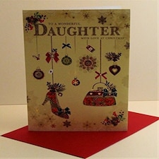 Wishing Well Shoes & Handbag Daughter Christmas Card