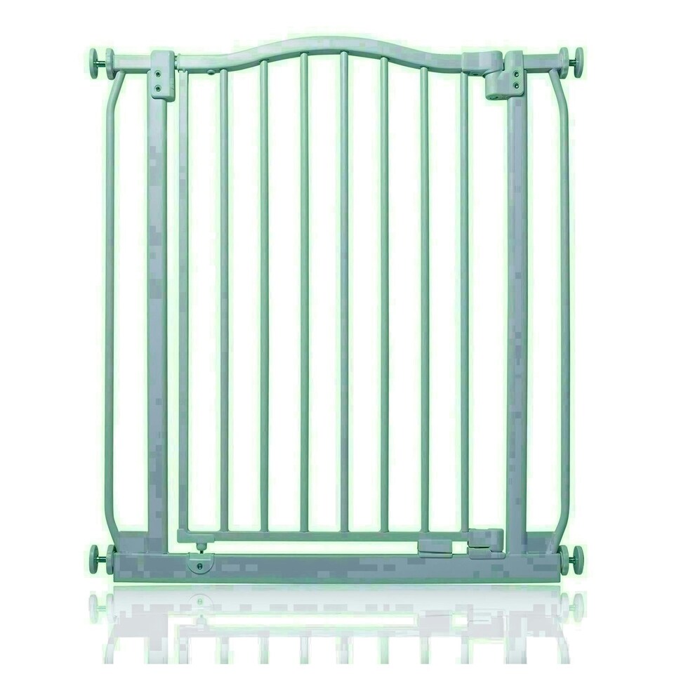 image 1 of Safetots Curved Top Safety Gate, 71cm - 80cm, Matt Grey, Pressure Fit Stair Gate