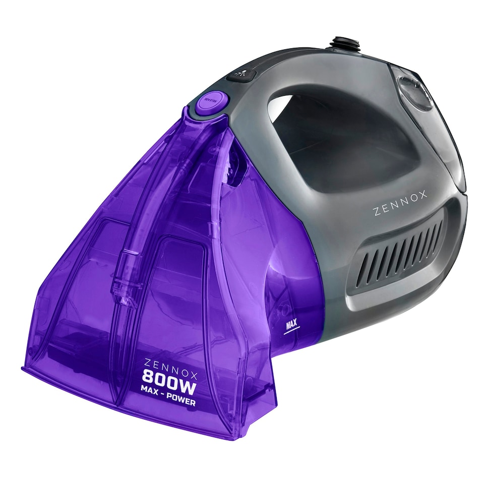 image 1 of Handheld Carpet, Rug and Upholstery Washer 800w | Powerful & Compact Spot & Stain Cleaner Washer Machine | Grey & Purple