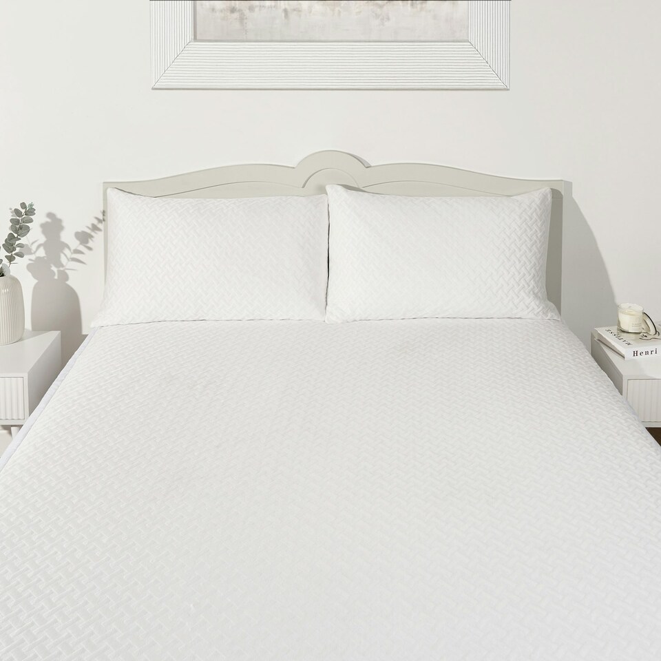 image 1 of OHS Cooling Protector Soft Breathable Washable Bed Pillow Cover White | One Size