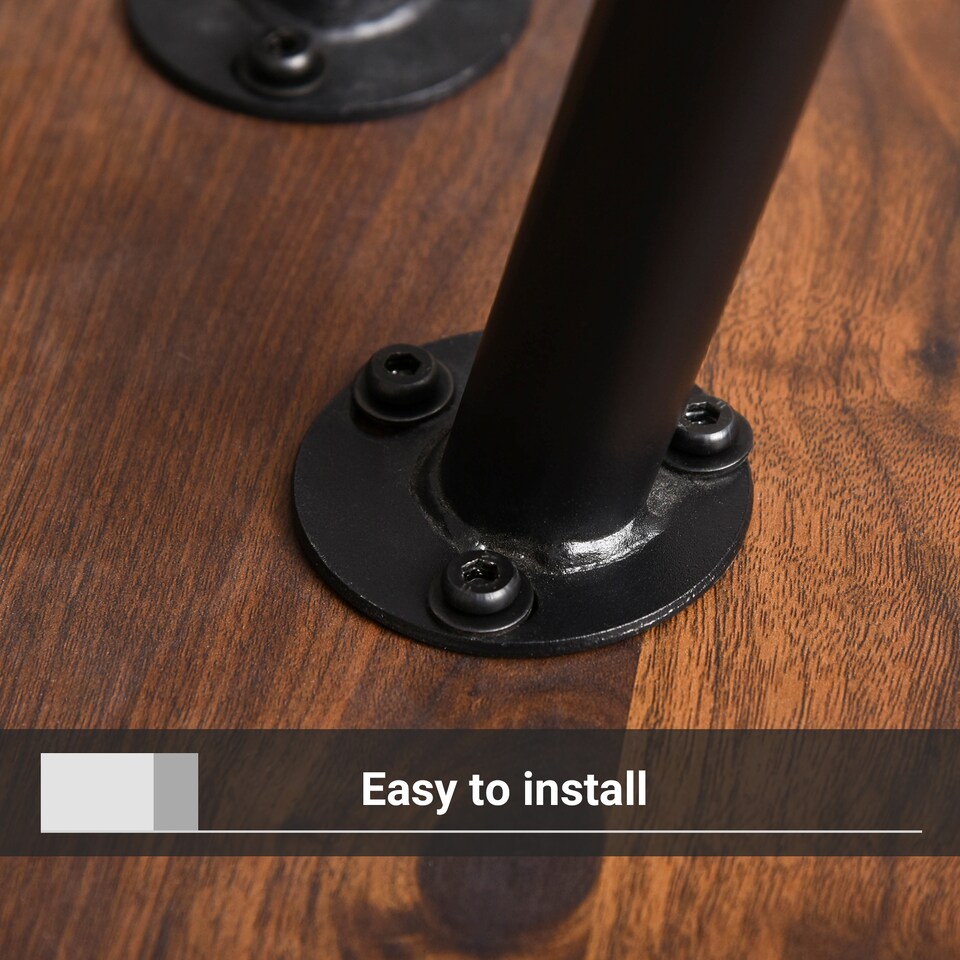 image 1 of HOMCOM Coffee Table Set of 2, Nesting Coffee End Tables with Modern Decor, Side Table Triangle Occasional Stand Tea Table for Living Room Home and Office, Walnut | Yellow