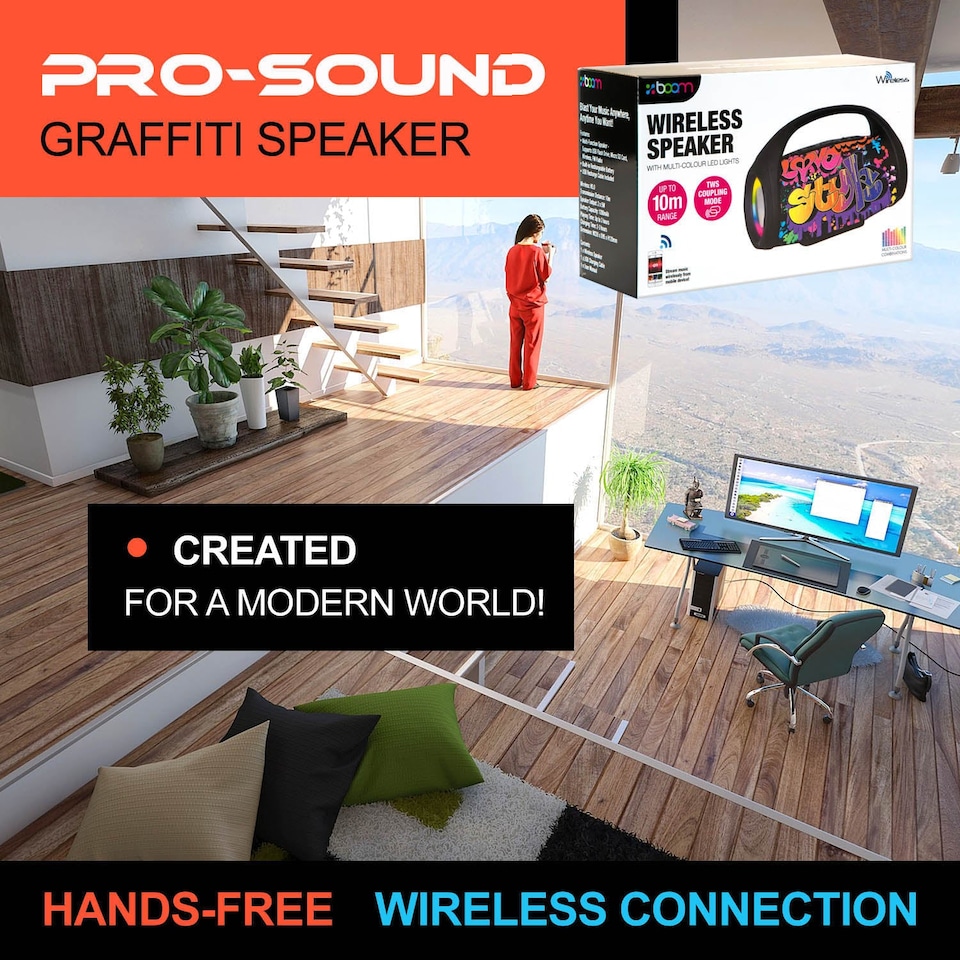 image 1 of Graffiti Wireless LED Speaker - Bluetooth Colour Changing Party Speaker
