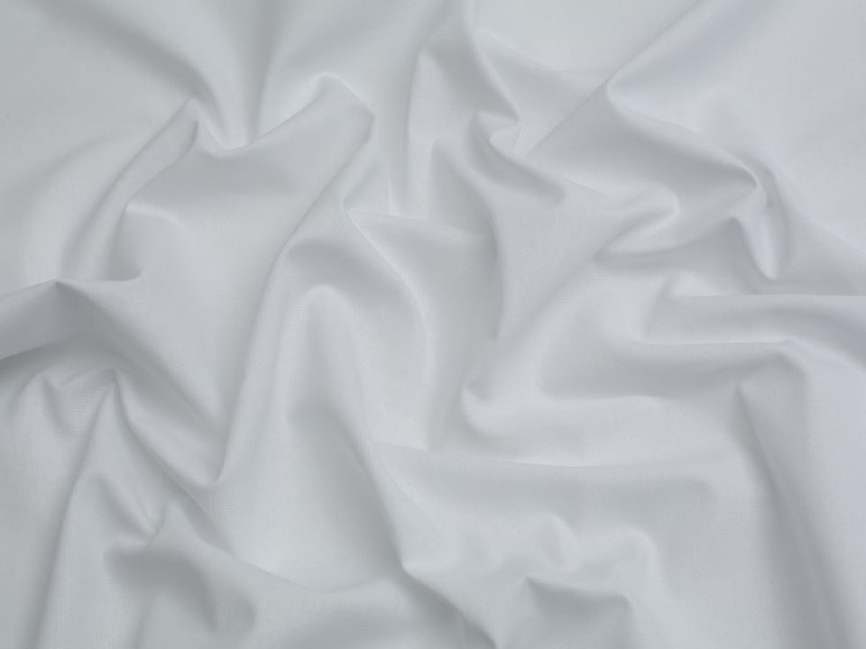 Minerva Core Range White 100% Craft Cotton Fabric for Bag Making, Dressmaking, Quilting, 112cm / 44" Wide - per metre