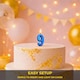 image 6 of Blue 9 Number Candle  Birthday Anniversary Party Cake Decorations Topper | Blue