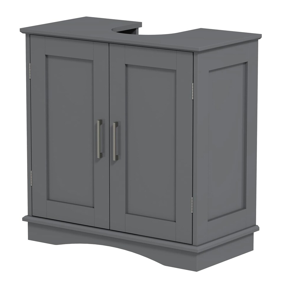 image 1 of COSTWAY Bathroom Vanity Cabinet Under Sink Cabinet Grey Grey
