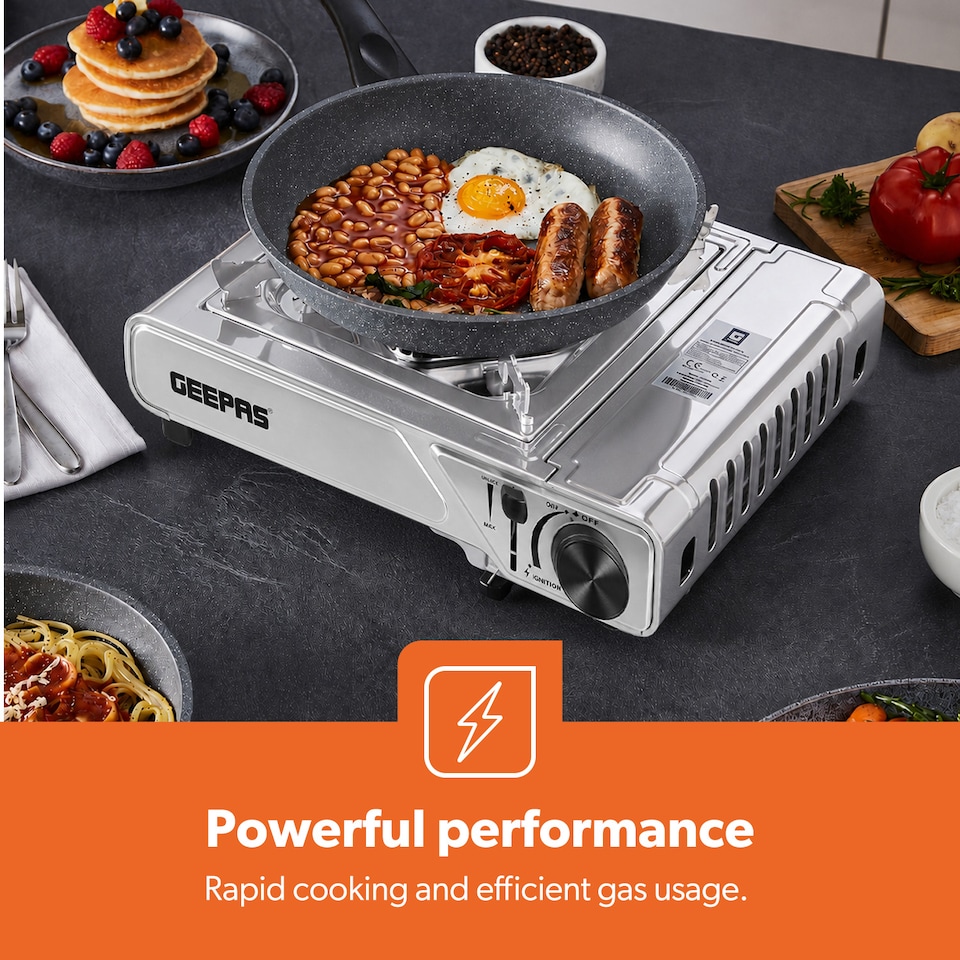 image 1 of Geepas Single Burner Portable Gas Stove With Carry Case