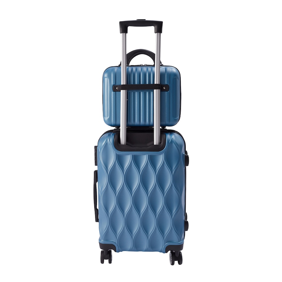 image 1 of Living and Home 2-Piece Hard Shell Suitcase Set - Blue 20" & 14"
