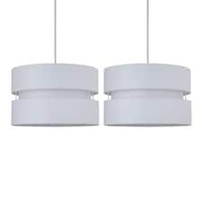 Pair of White Layered Easy Fit Light Shades | White | Large | 2