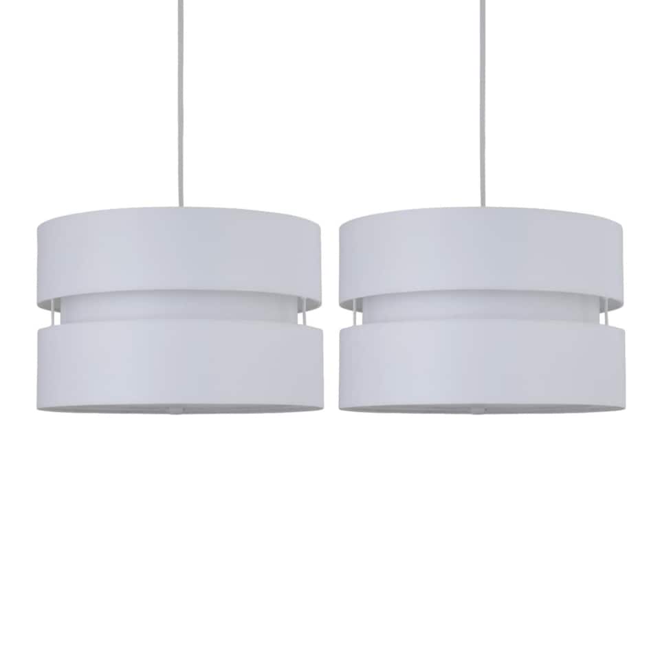 image 1 of Pair of White Layered Easy Fit Light Shades | White | Large | 2