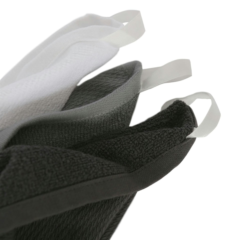 image 1 of Nicola Spring Deluxe 100% Cotton Kitchen Tea Towels Cleaning Drying Cloth - 60cm x 40cm - Charcoal - Pack of 4